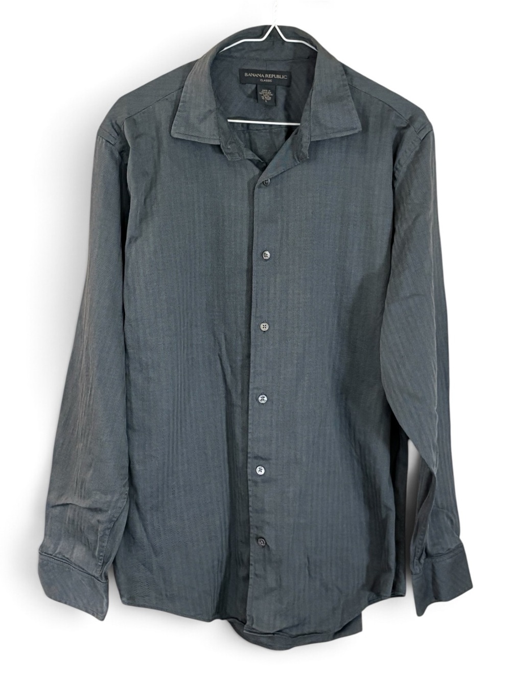 Banana Republic Dark Gray Long-Sleeve Dress Shirt